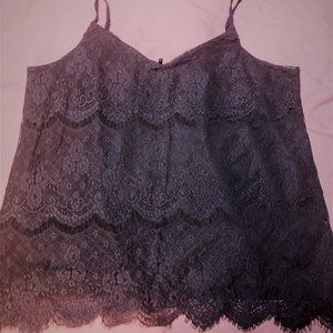 Navy blue lace overlay camisol